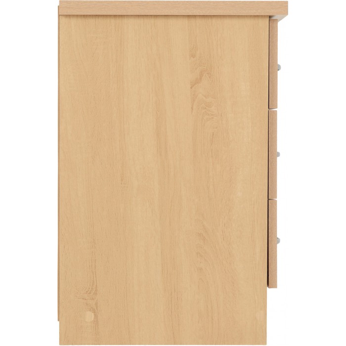 Nevada 3 Drawer Bedside Locker - Sonoma Oak