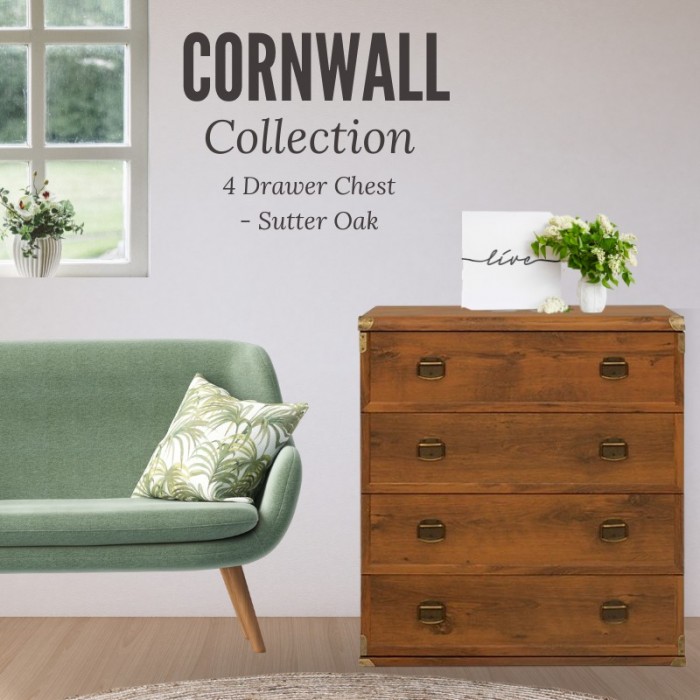 Cornwall 4 Drawer Chest - Sutter Oak