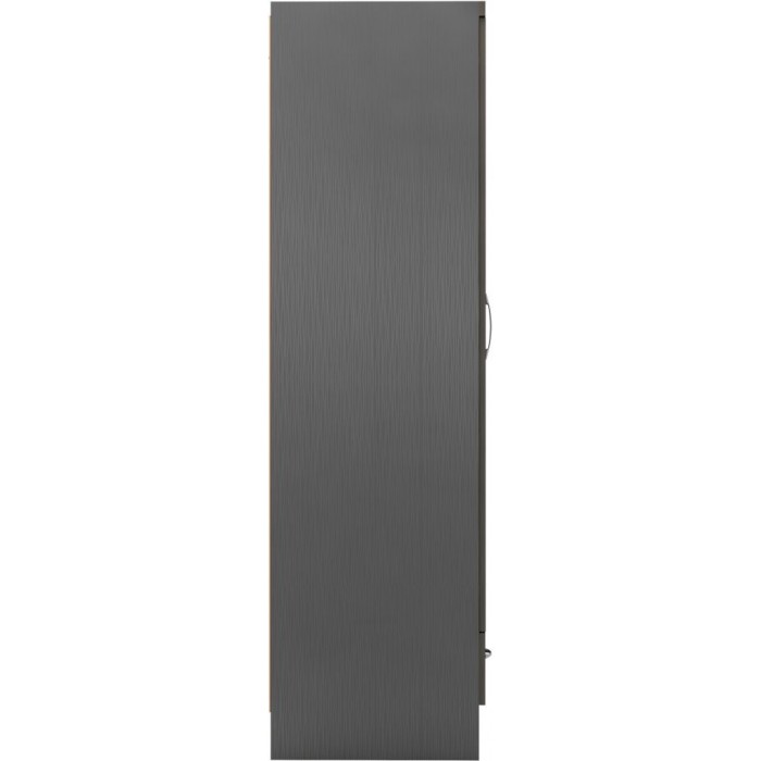 Nevada 2 Door 1 Drawer Wardrobe Bedroom Set - 3D Effect Grey