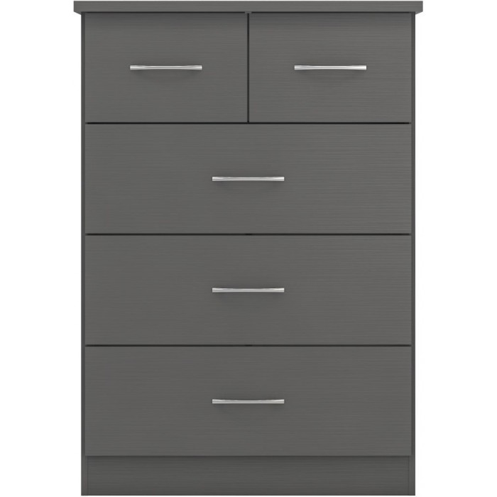Nevada 2 Door 1 Drawer Wardrobe Bedroom Set - 3D Effect Grey