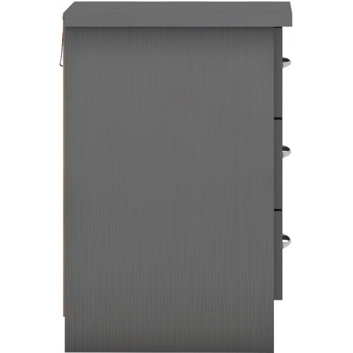Nevada 2 Door 1 Drawer Wardrobe Bedroom Set - 3D Effect Grey