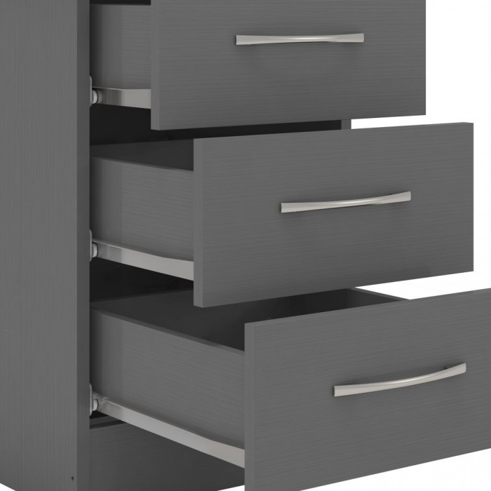 Nevada 2 Door 1 Drawer Wardrobe Bedroom Set - 3D Effect Grey