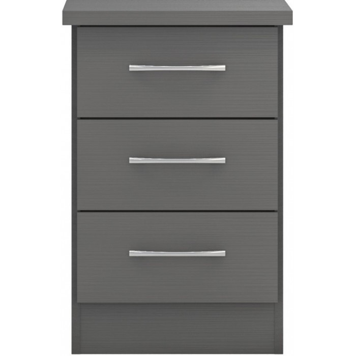 Nevada 2 Door 1 Drawer Wardrobe Bedroom Set - 3D Effect Grey