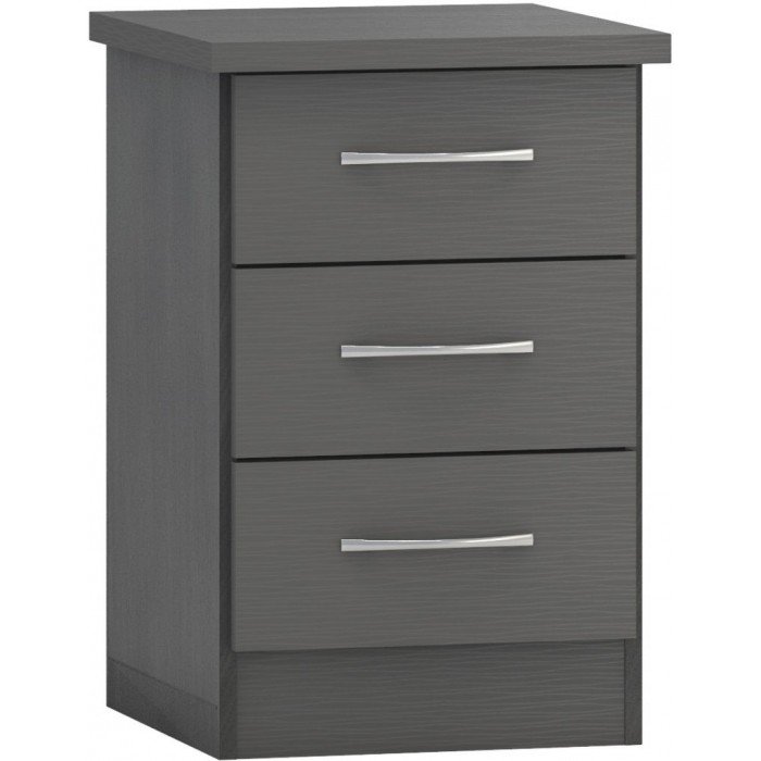 Nevada 2 Door 1 Drawer Wardrobe Bedroom Set - 3D Effect Grey