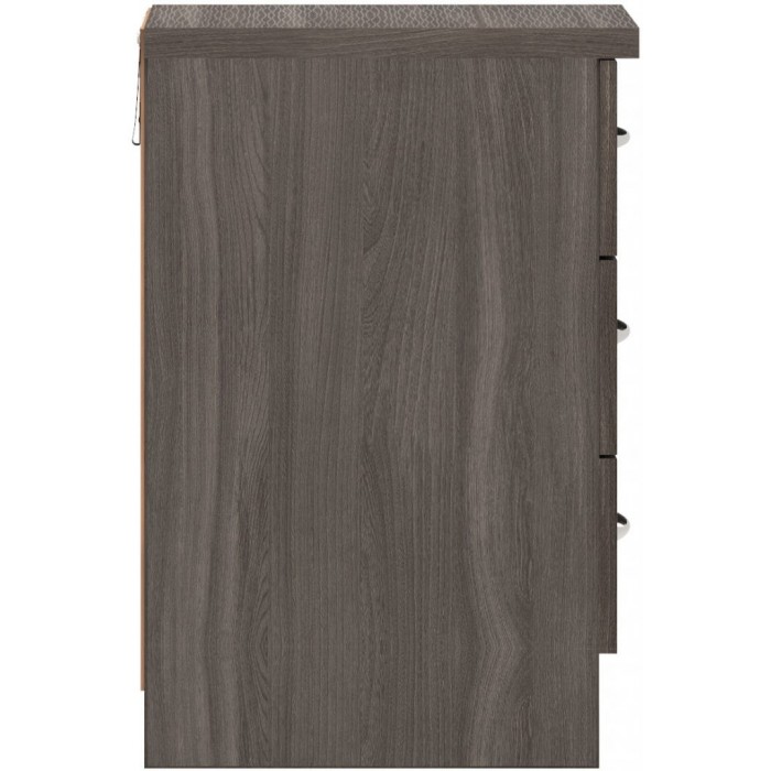 Nevada 2 Door 1 Drawer Wardrobe Bedroom Set - Black Wood Grain