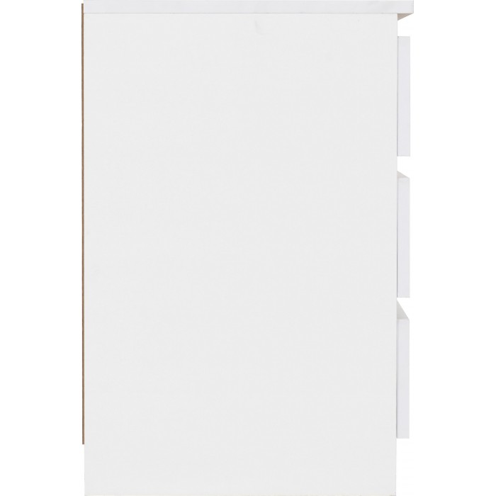 Malvern 3 Drawer Bedside Cabinet - White