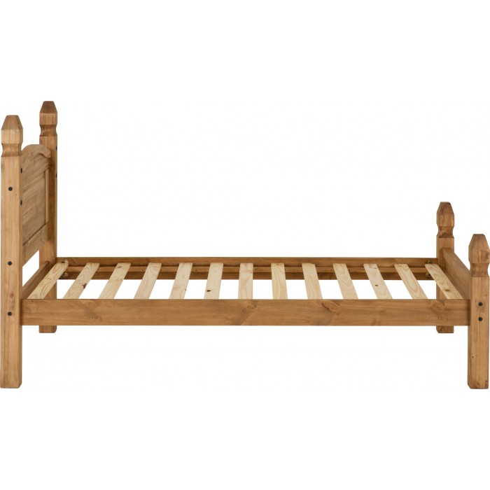 Corona 3FT Low Foot End Bedframe - Distressed Waxed Pine