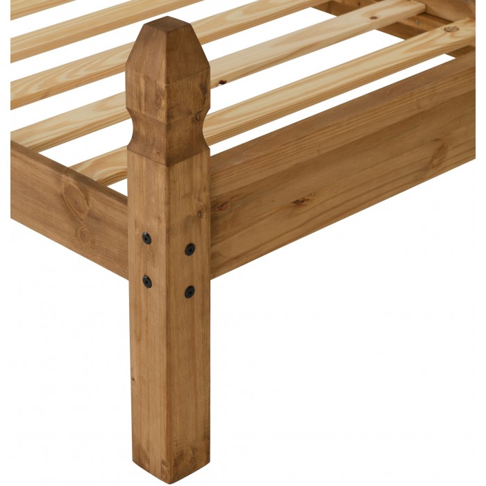 Corona 3FT Low Foot End Bedframe - Distressed Waxed Pine