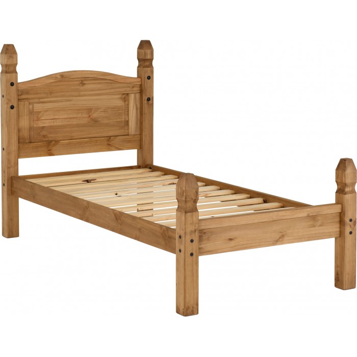 Corona 3FT Low Foot End Bedframe - Distressed Waxed Pine