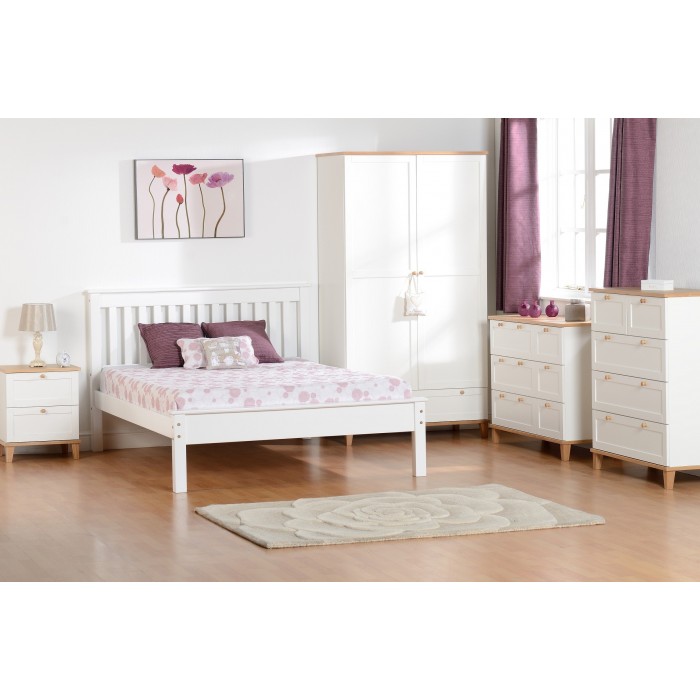 Monaco 4ft6 Low End Bedframe - White