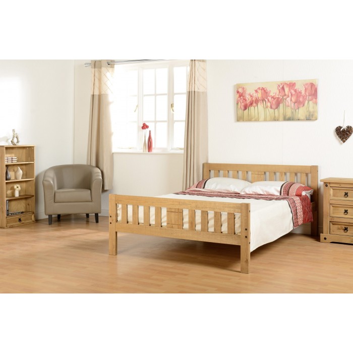 Rio 4FT6 Bedframe - Distressed Waxed Pine
