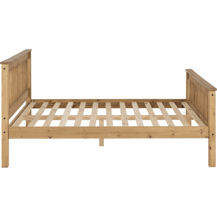Monaco 5ft High End Bedframe - Distressed Waxed Pine