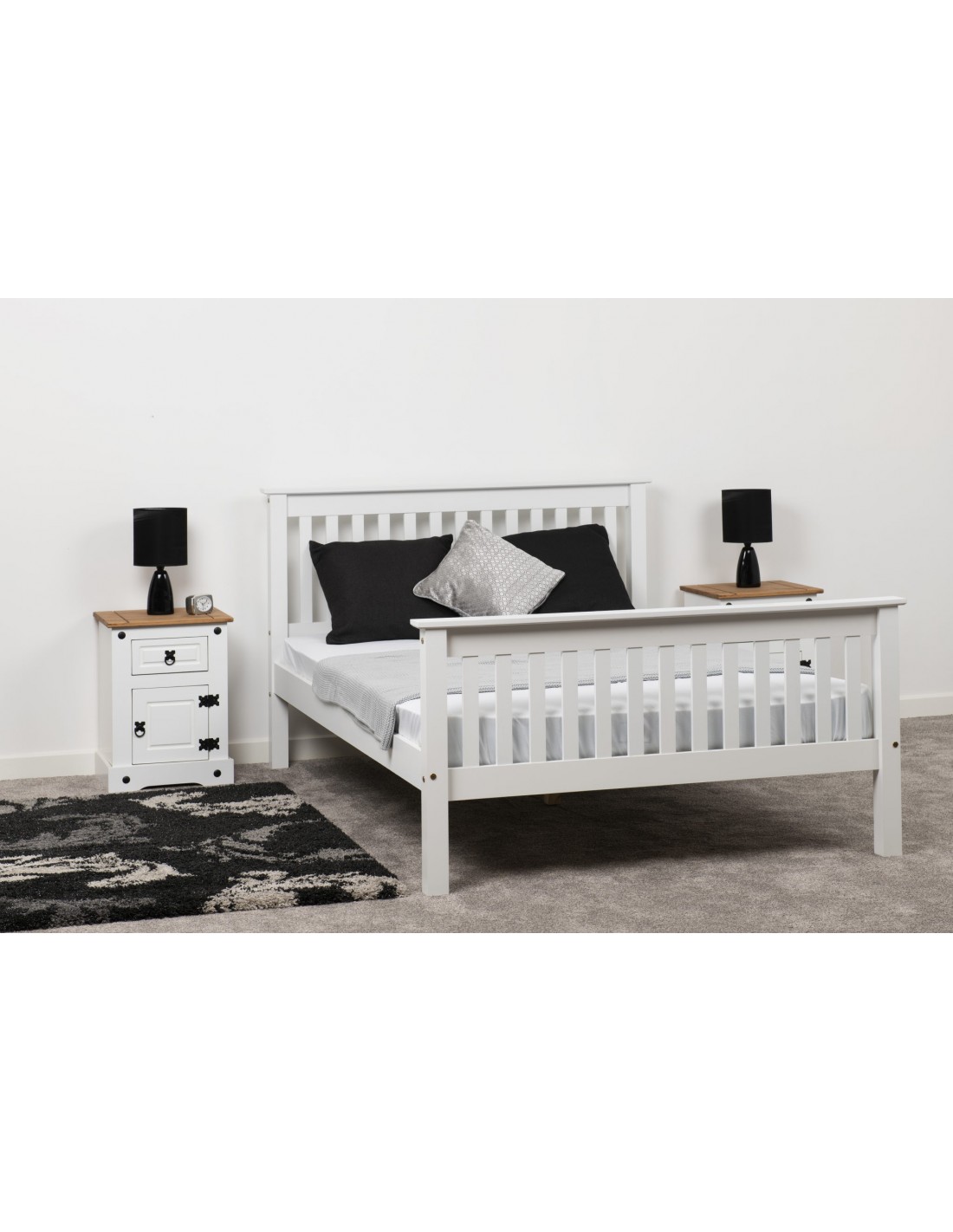 Monaco 5ft High End Bedframe White