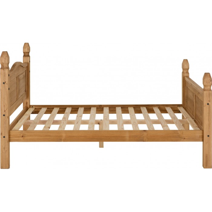 Corona 5FT Hight End Bedframe - Distressed Waxed Pine