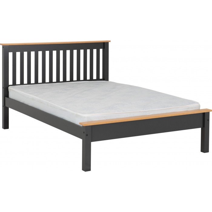 Monaco 5ft Low End Bedframe - Grey/Oak Effect