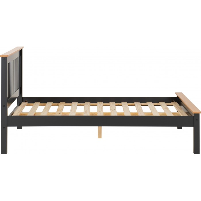 Monaco 5ft Low End Bedframe - Grey/Oak Effect