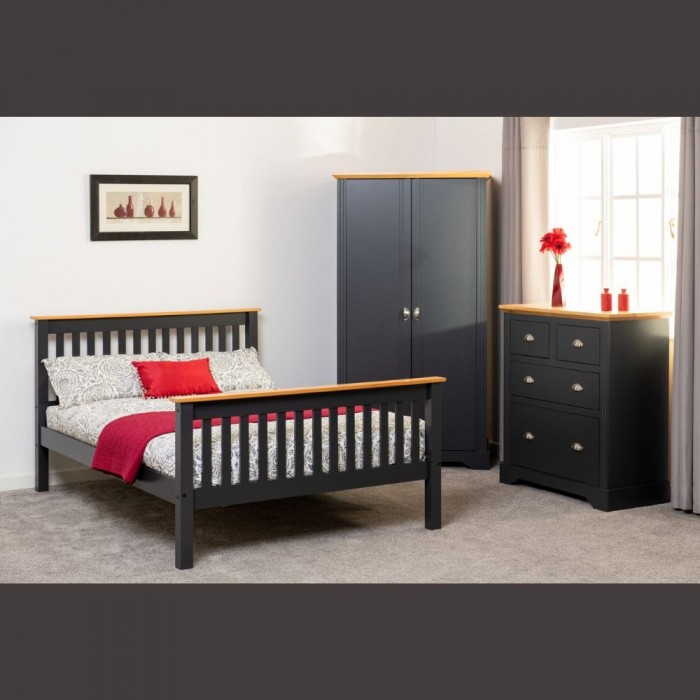 Monaco 5ft High End Bedframe - Grey/Oak Effect