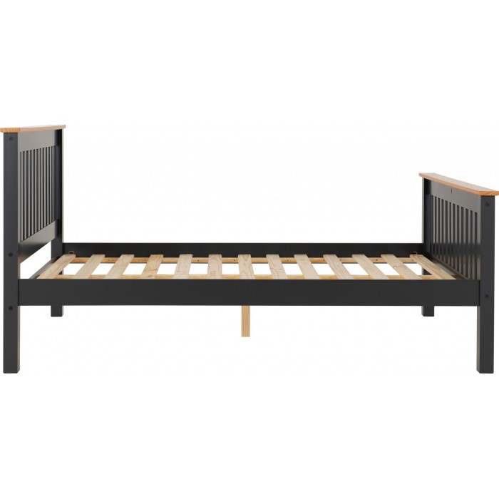 Monaco 5ft High End Bedframe - Grey/Oak Effect