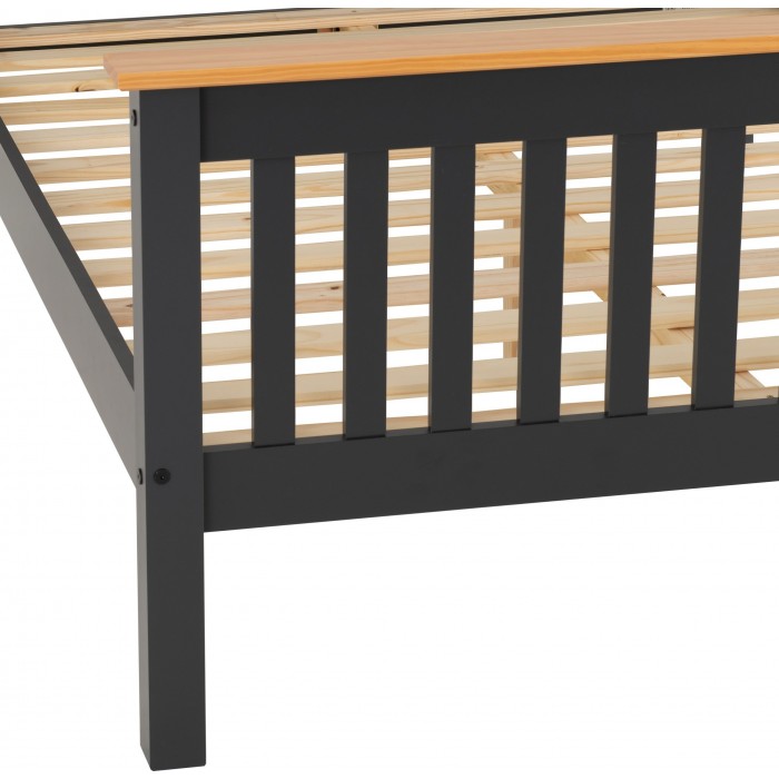 Monaco 5ft High End Bedframe - Grey/Oak Effect