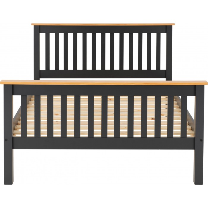 Monaco 5ft High End Bedframe - Grey/Oak Effect