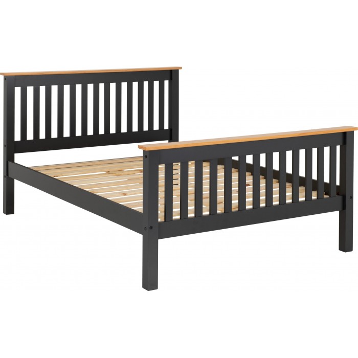 Monaco 5ft High End Bedframe - Grey/Oak Effect