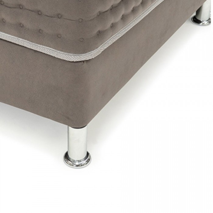 Natural Sleep 3ft Divan Base - Erne Grey/Chrome Legs