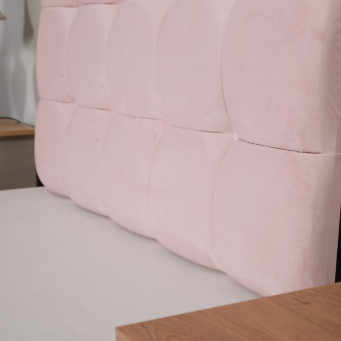 Dream World 4FT6 Designer Divan Base - Plush Velvet Pink