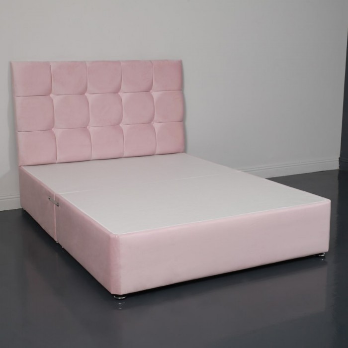 Dream World 6FT Designer Divan Base - Plush Velvet Pink