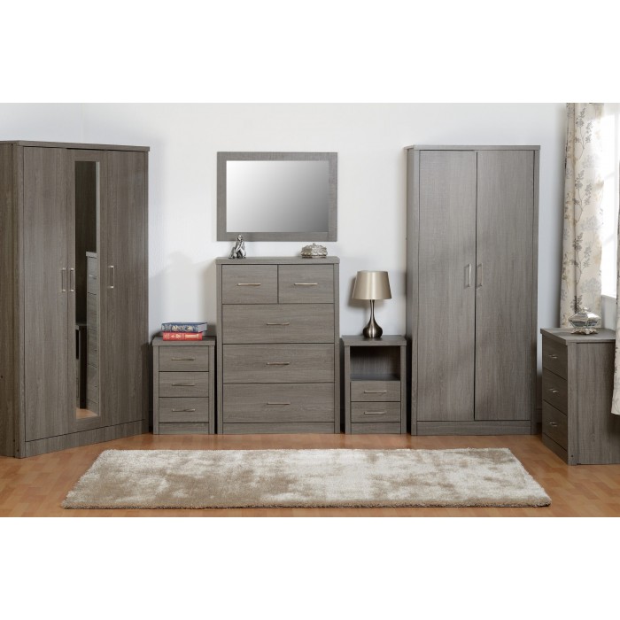 Lisbon 2 Door Wardrobe - Black Wood Grain