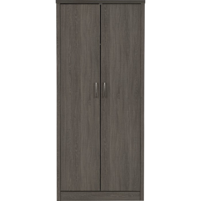 Lisbon 2 Door Wardrobe - Black Wood Grain