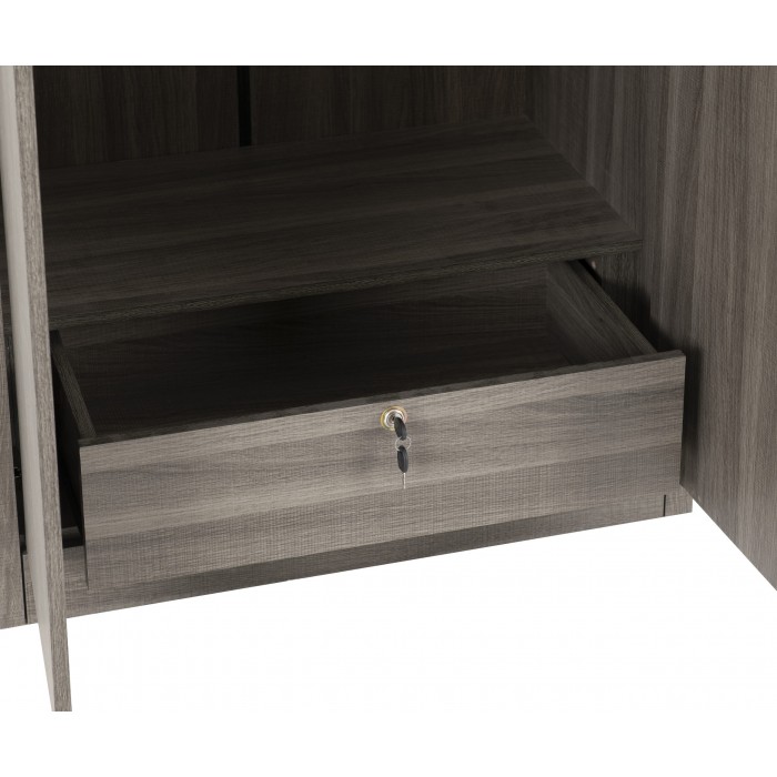 Lisbon 2 Door Wardrobe - Black Wood Grain