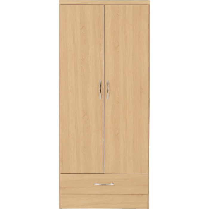 Nevada 2 Door 1 Drawer Wardrobe - Sonoma Oak