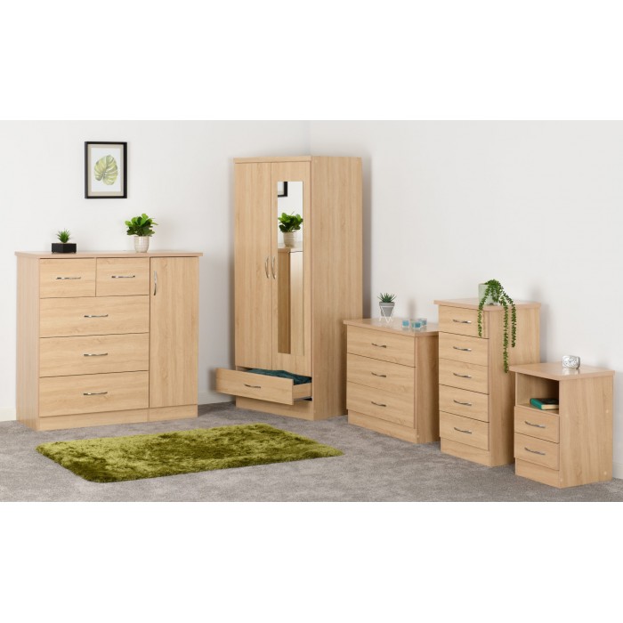 Nevada 2 Door Mirrored Wardrobe - Sonoma Oak