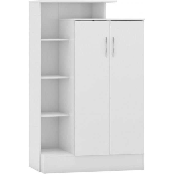 Nevada Petite Open Shelf Wardrobe - White Gloss