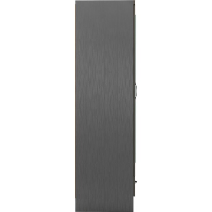 Nevada Mirrored 2 Door Wardrobe - 3D Effect Grey
