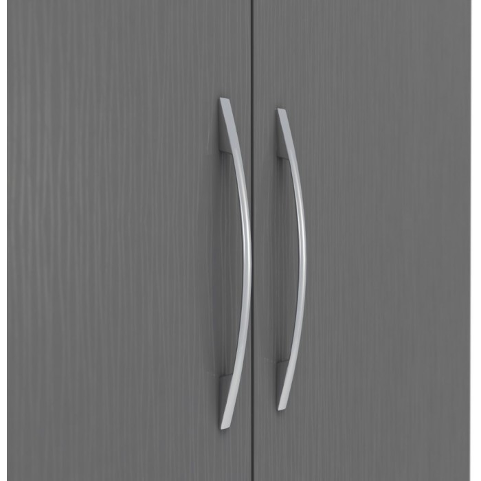Nevada 2 Door 1 Drawer Wardrobe - 3D Effect Grey