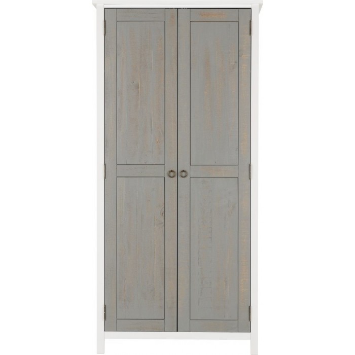 Vermont 2 Door Wardrobe - White/Grey