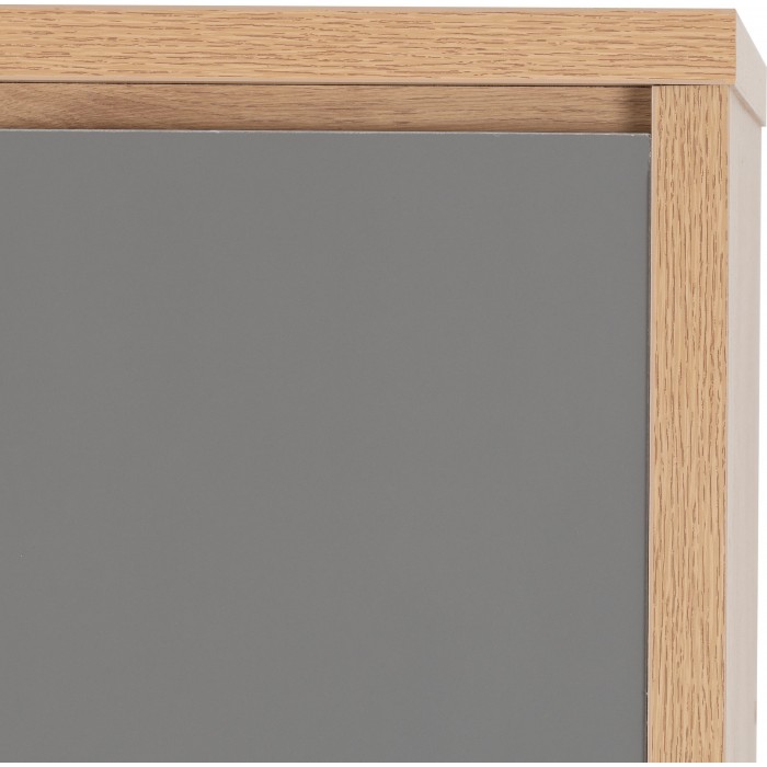 Seville 4 Door 2 Drawer Wardrobe - Grey Gloss/Light Oak