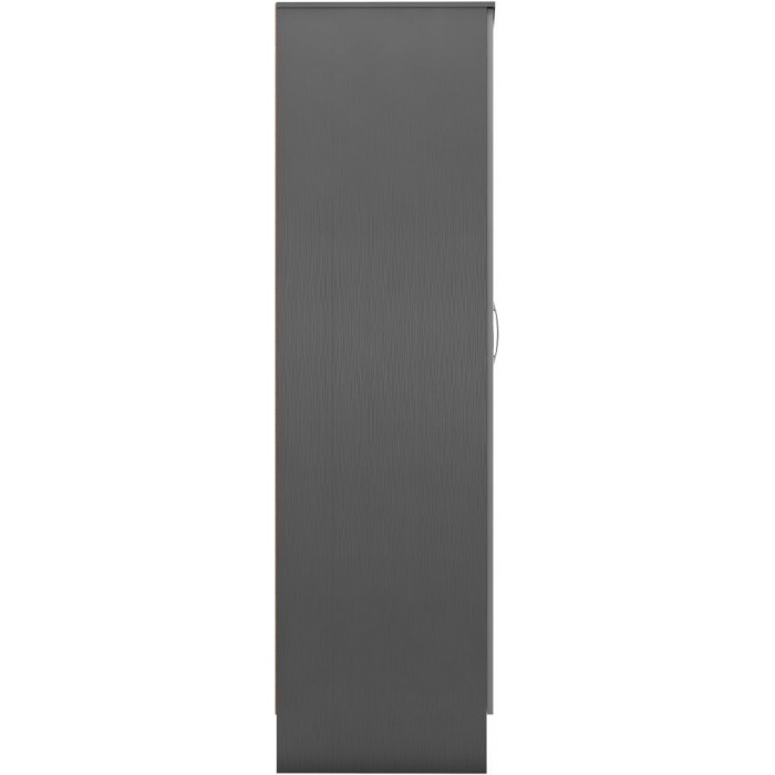 Nevada Vanity 1 Door Wardrobe - 3D Effect Grey