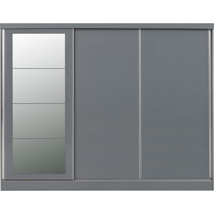 Nevada 3 Door Slider Wardrobe - Grey Gloss