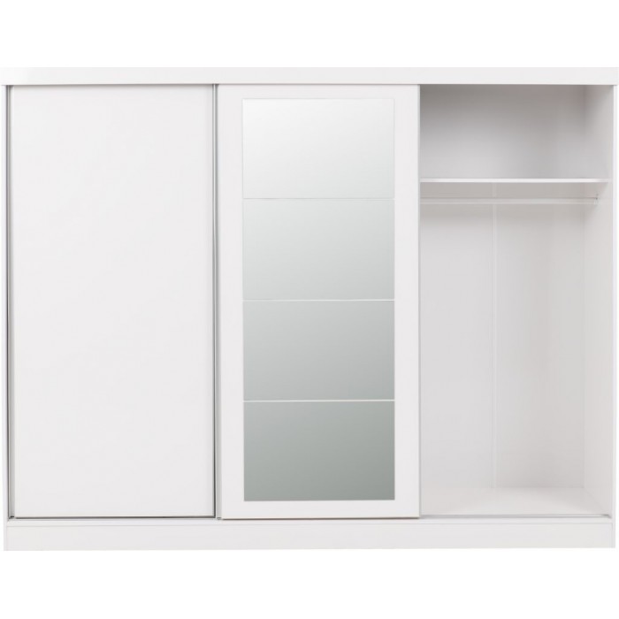 Nevada 3 Door Sliding Wardrobe - White Gloss