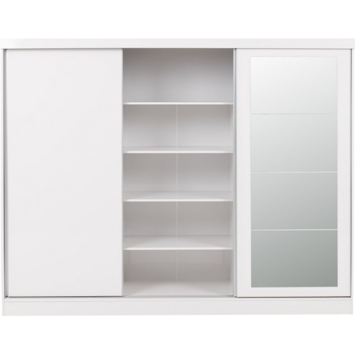 Nevada 3 Door Sliding Wardrobe - White Gloss