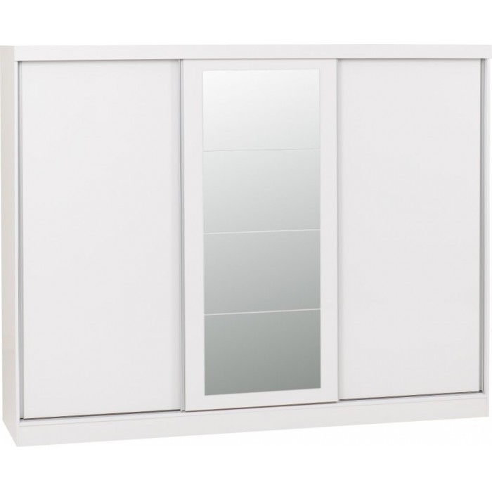 Nevada 3 Door Sliding Wardrobe - White Gloss