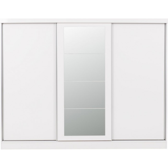 Nevada 3 Door Sliding Wardrobe - White Gloss