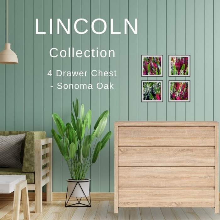 Lincoln 4 Drawer Chest - Sonoma Oak