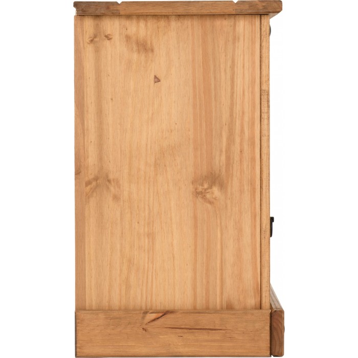 Corona 1 Door 1 Drawer Bedside Locker - Distressed Waxed Pine