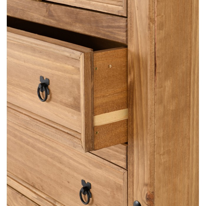 Corona 3+2 Drawer Chest - Distressed Waxed Pine